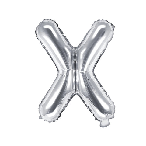 Silver Foil Letter X Balloon 14"