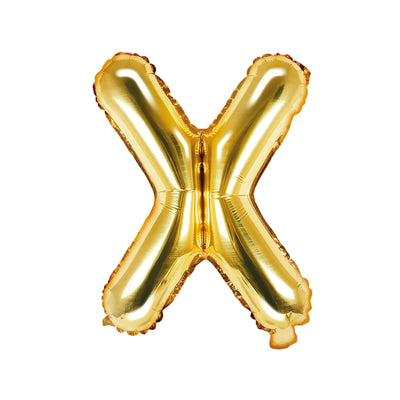 Gold Foil Letter X Balloon 14"