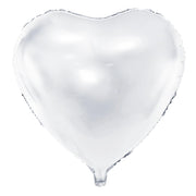 White Foil Heart Balloon 18"