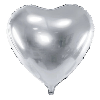 Silver Foil Heart Balloon 18"