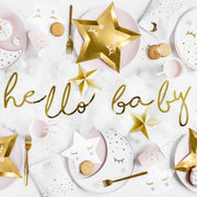 Gold Hello Baby Little Star Banner