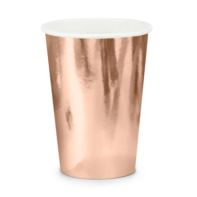 Rose Gold Paper Cups 220ml (6 Pack)