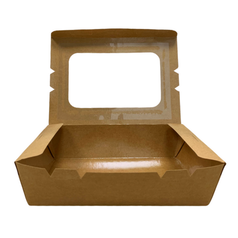 Kraft Brown Boxes With Window (Pack of 10) - 3 Sizes Available