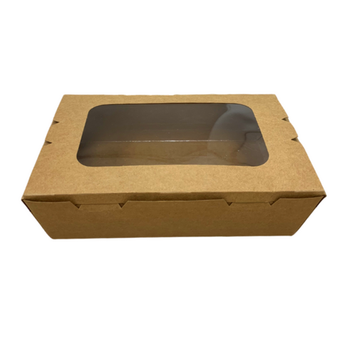 Kraft Brown Boxes With Window (Pack of 10) - 3 Sizes Available