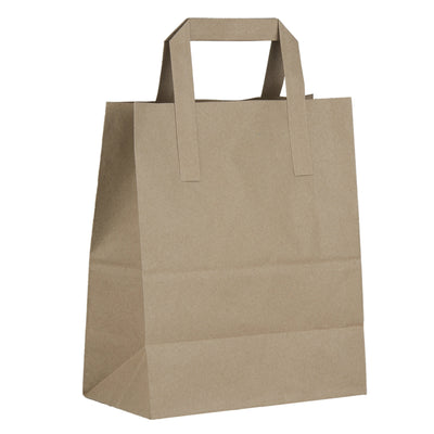 Brown SOS Paper Bags Flat Handle (25 Pack) - 3 Sizes Available