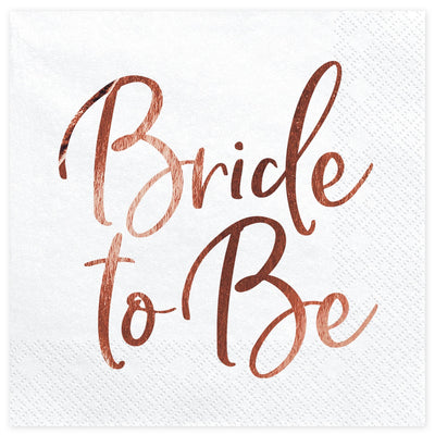 Rose Gold Bride to Be Square Paper Napkins 33cm (20 Pack)