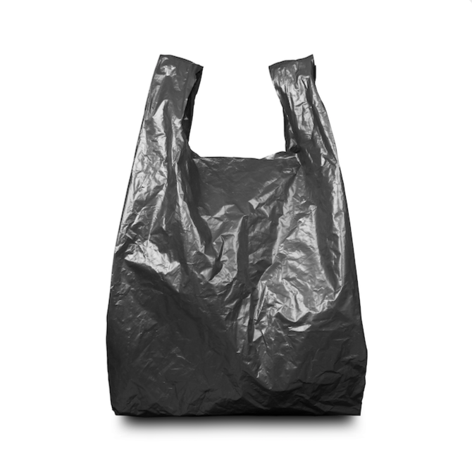 Black polythene outlet bags