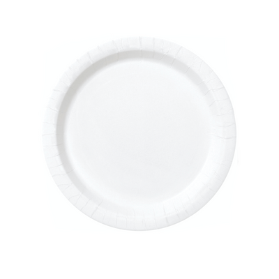 White Paper Plates 18cm (8 Pack)