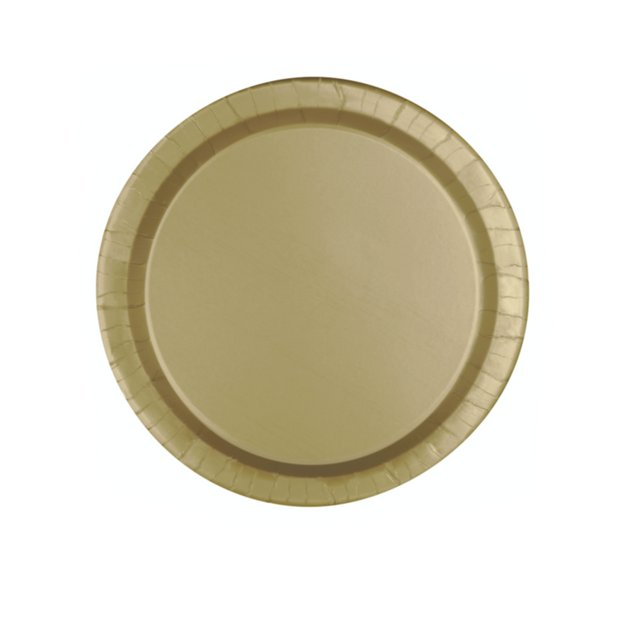 Gold Paper Plates 18cm (8 Pack)