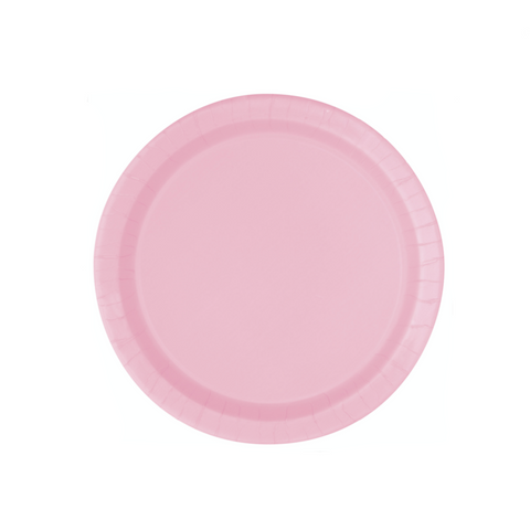 Baby Pink Paper Plates 18cm 8 Pack Forever Party
