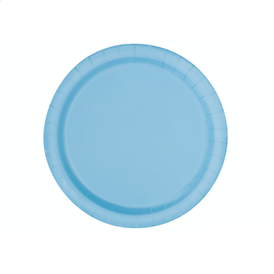 Baby Blue Paper Plates 18cm (8 Pack)