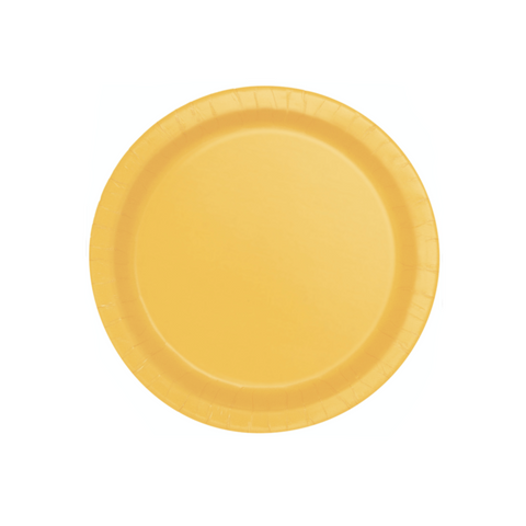 Yellow Paper Plates 18cm (8 Pack)