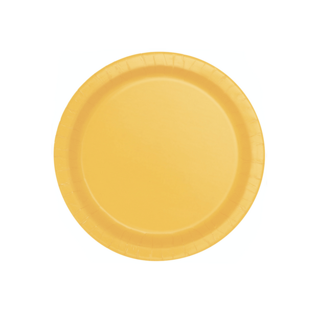 Yellow Paper Plates 18cm (8 Pack)