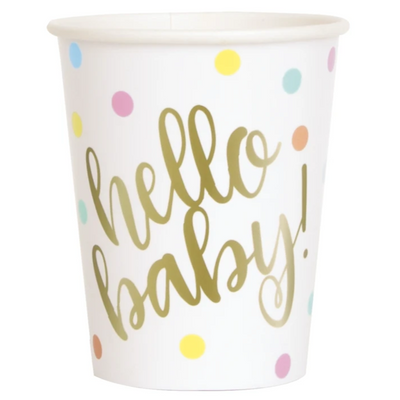 Hello Baby Paper Cups (8 Pack)