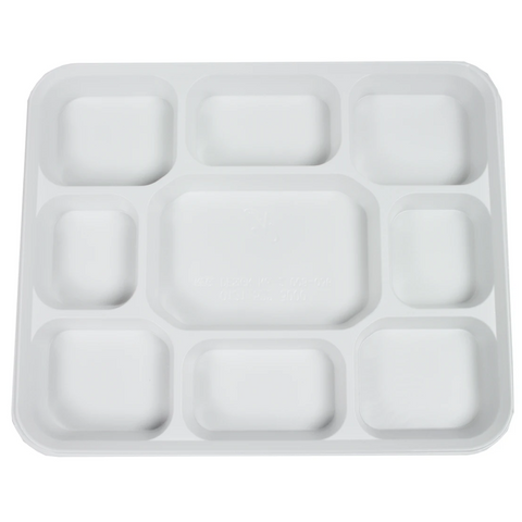 White Plastic Plates 9 Compartment (25 Pack)