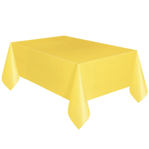 Yellow Plastic Table Cover 1.37m x 2.74m