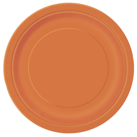 Orange Paper Plates 23cm (8 Pack)