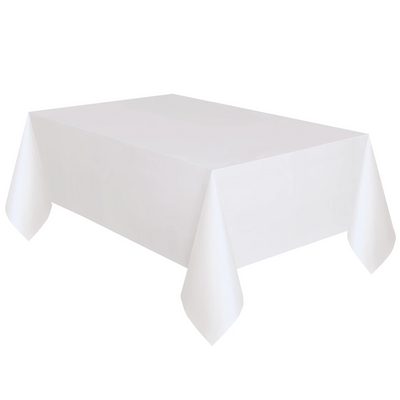 White Plastic Table Cover 1.37m x 2.74m