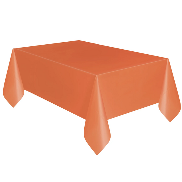 Orange Plastic Table Cover 1.37m x 2.74m