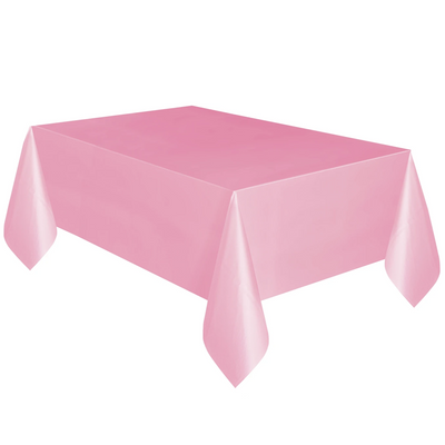 Baby Pink Plastic Table Cover 1.37m x 2.74m