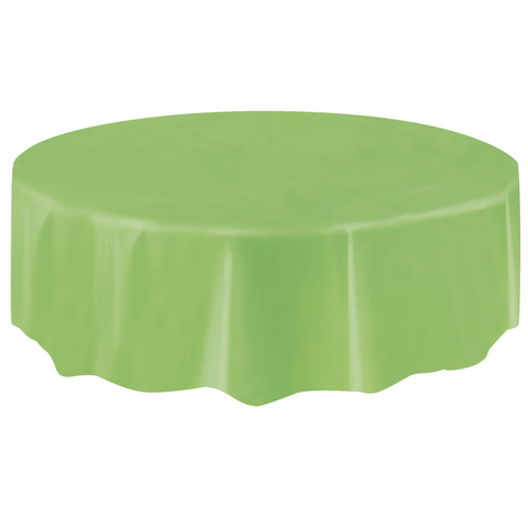 Lime Green Round Plastic Table Cover 2.1m