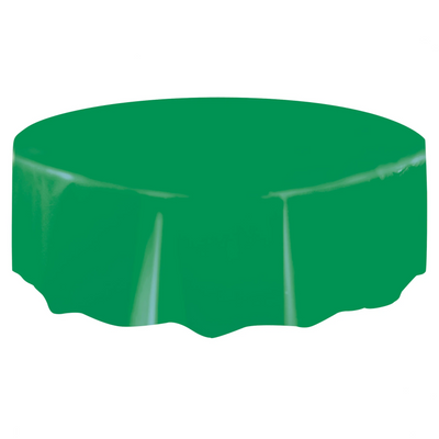 Emerald Green Round Plastic Table Cover 2.1m