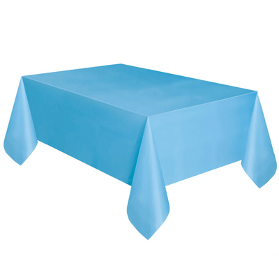 Baby Blue Plastic Table Cover 1.37m x 2.74m