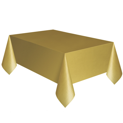 Gold Plastic Table Cover 1.37m x 2.74m