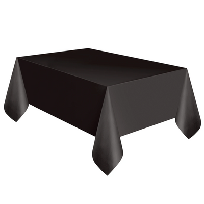 Black Plastic Table Cover 1.37m x 2.74m Forever Party