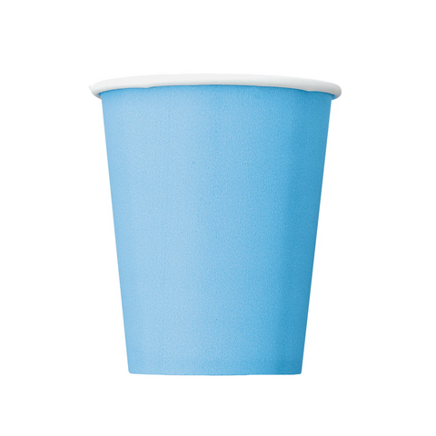 Baby Blue Paper Cups 270ml (8 Pack)