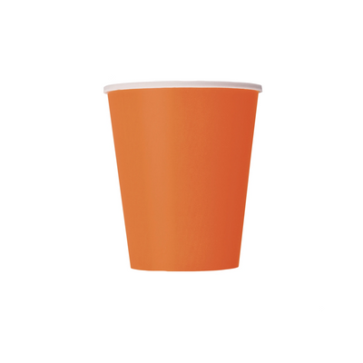 Orange Paper Cups 270ml (8 Pack)