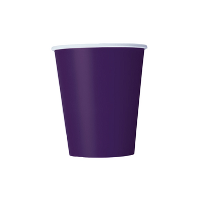 Deep Purple Paper Cups 270ml (8 Pack)