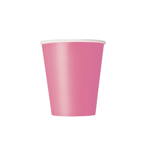 Hot Pink Paper Cups 270ml (8 Pack)