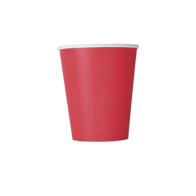 Red Paper Cups 270ml (8 Pack)
