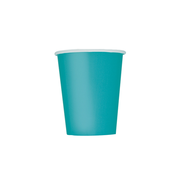 Teal Paper Cups 270ml (8 Pack)