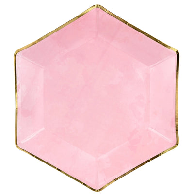 Pink & Gold Plates 23cm (6 Pack)