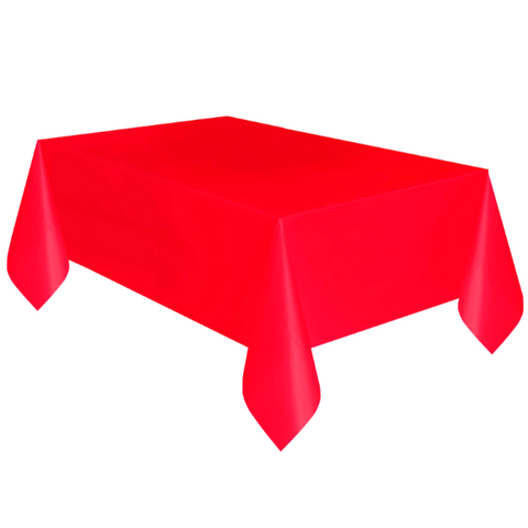 Red Plastic Table Cover 1.37m x 2.74m