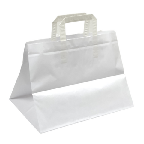 White Patisserie Paper Bags Flat Handle (25 Pack) - 2 Sizes Available
