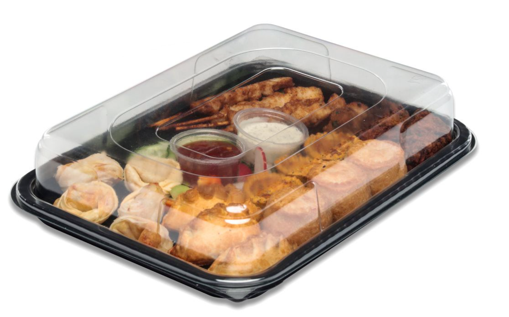 Black Serving Platters With Clear Lids 4 Sizes Available Forever Party